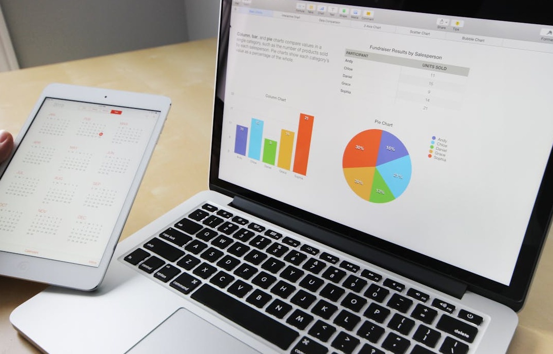 商业图表和数据分析,象征社交媒体投资回报率